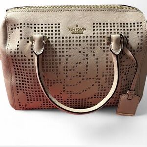 Kate Spade Cameron Street Perforated Satchel Rose Design